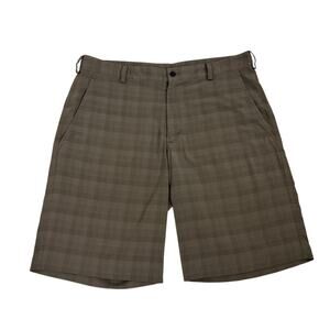 Nike Dri-Fit Tan Plaid Golf Shorts Size Men's 34